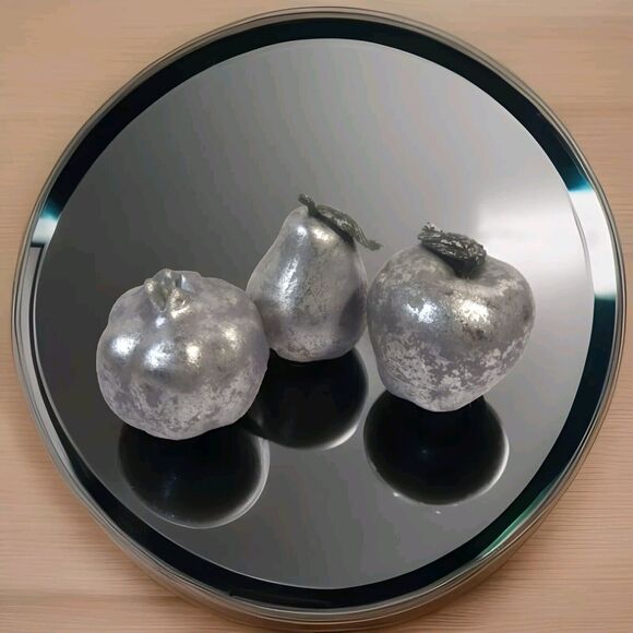 Artificial Faux Lavender And Silver Terracotta Fruit Set Of 3 - Picture 1 of 8